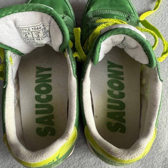 Saucony Jazz green sneakers - Style 1044-143 two tone - retro - womens size 5 - Picture 9 of 9